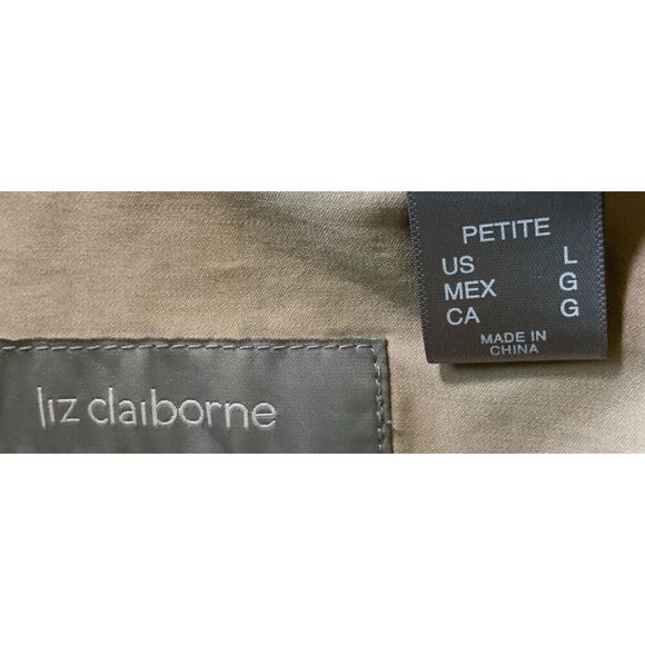 Liz Claiborne Tan Button Front Long Sleeve Normcore Utility Shirtdress Large P - Picture 14 of 16